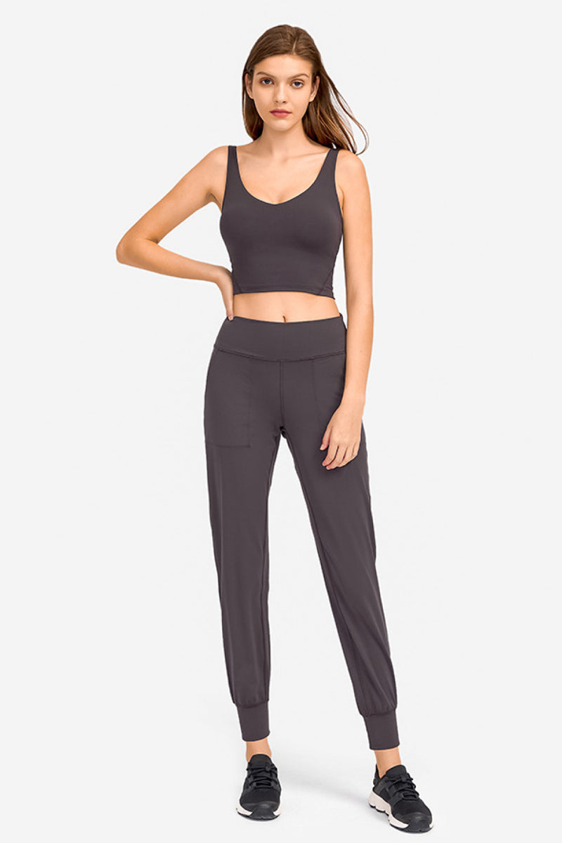 Bianca Deep V-Neck Crop Sports Bra