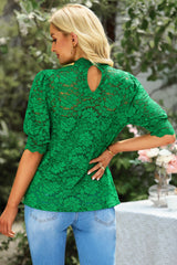 Bronwyn Scalloped Short Puff Sleeve Top