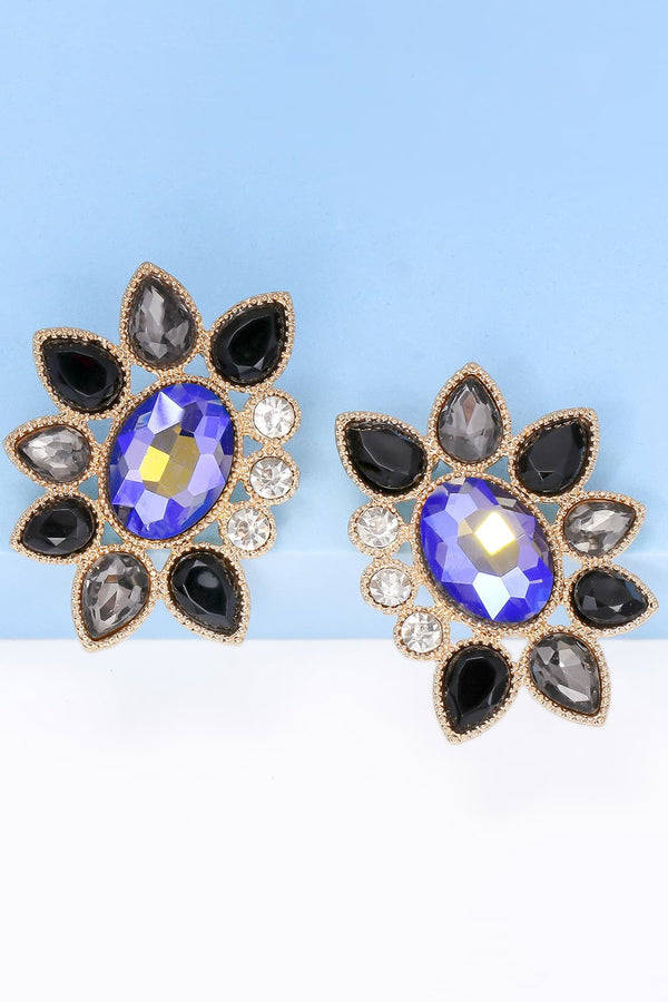 Camila Geometrical Shape Glass Stone Dangle Earrings