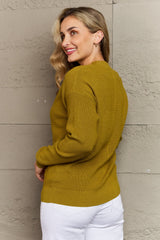 Zenana Full Size Button Down Cardigan in Chartreuse