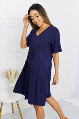 Alexandria Dropped Shoulder V-Neck Dress