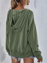 Viola Dropped Shoulder Slit Hoodie
