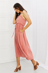 Reese Soft & Dainty Midi Dress in French Rose