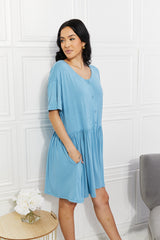 Paulina Full Size Oh Sweet Spring Button Up Flare Dress