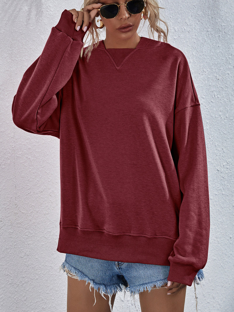 Viola Dropped Shoulder Slit Hoodie