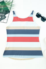 Zahra Striped Notched Neck Tank