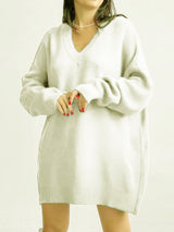 Miracle V-Neck Dropped Shoulder Sweater Dress
