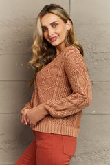 Heather Soft Focus Full Size Wash Cable Knit Cardigan