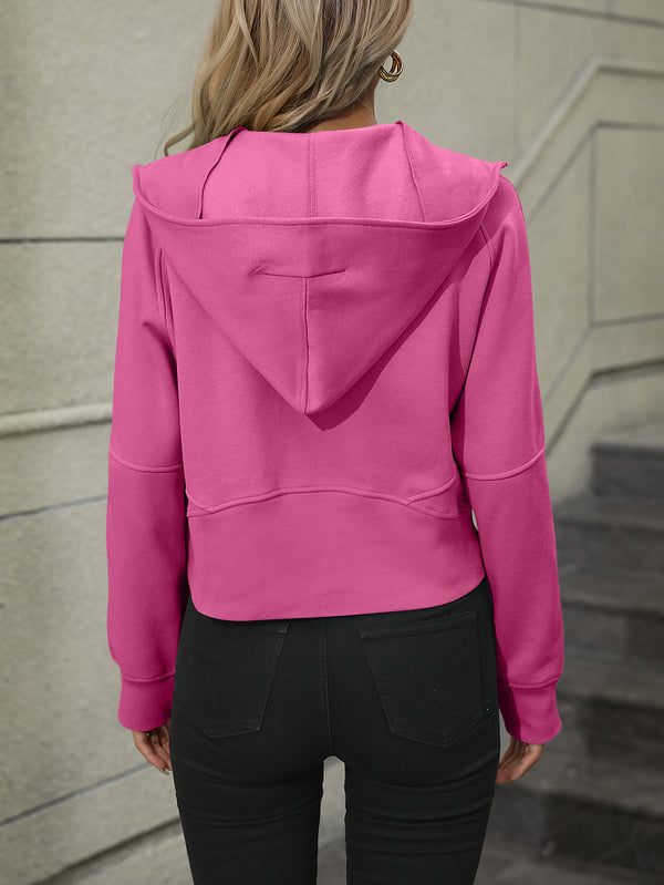 Selena Zip-Up Raglan Sleeve Hoodie with Pocket