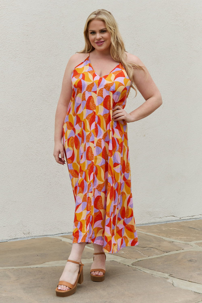 Poppy Full Size Printed Sleeveless Maxi Dress