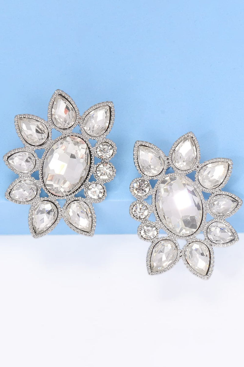 Camila Geometrical Shape Glass Stone Dangle Earrings