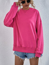 Viola Dropped Shoulder Slit Hoodie