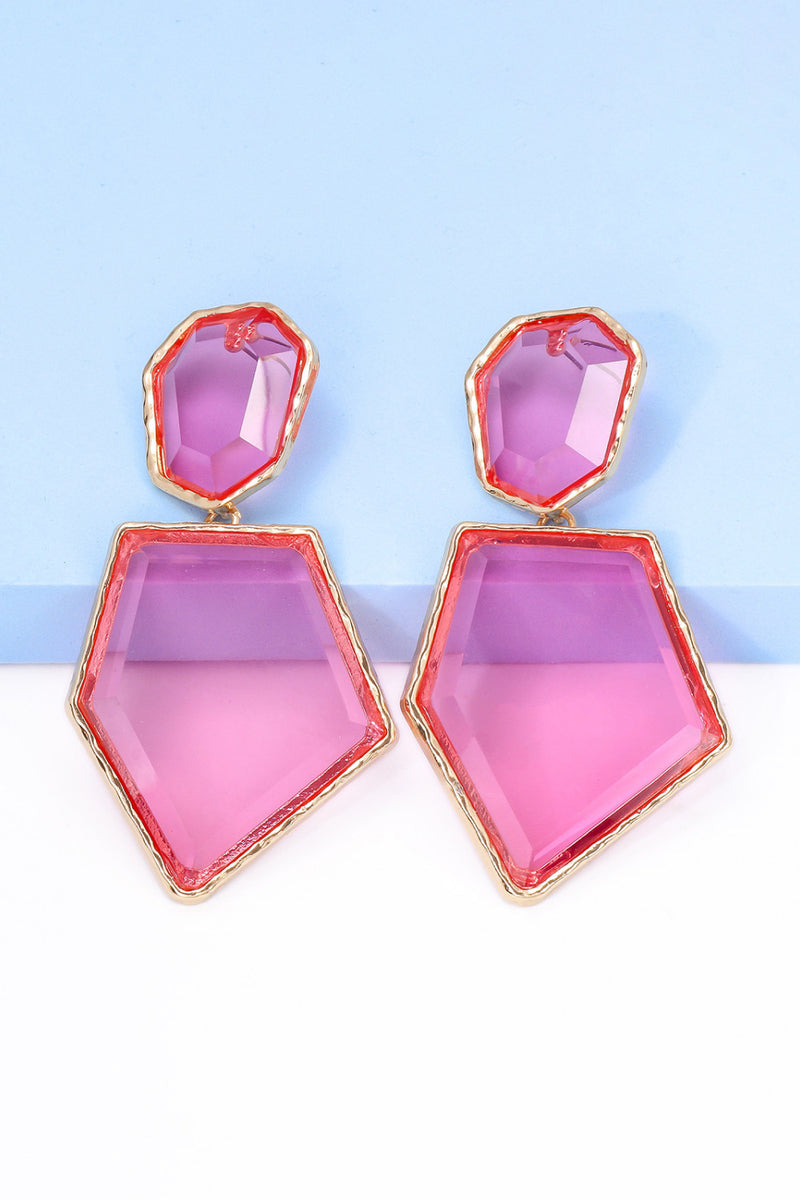 Luisa Geometrical Shape Zinc Alloy Frame Resin Dangle Earrings