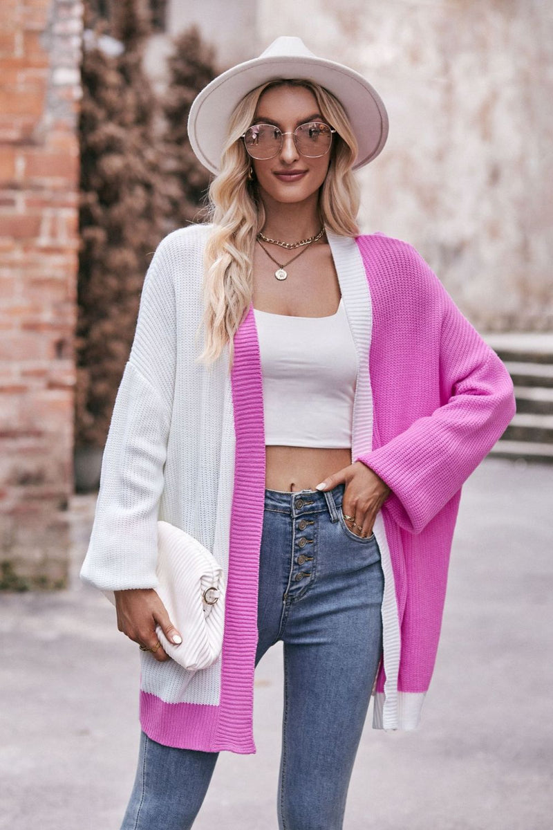 Trinity Open Front Dropped Shoulder Longline Cardigan