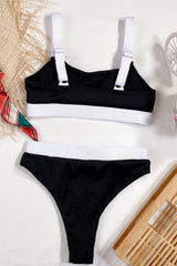 Leona Color Block Scoop Neck Bikini Set