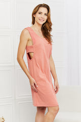 Nevaeh Cut-Out Sleeveless Mini Dress in Peach