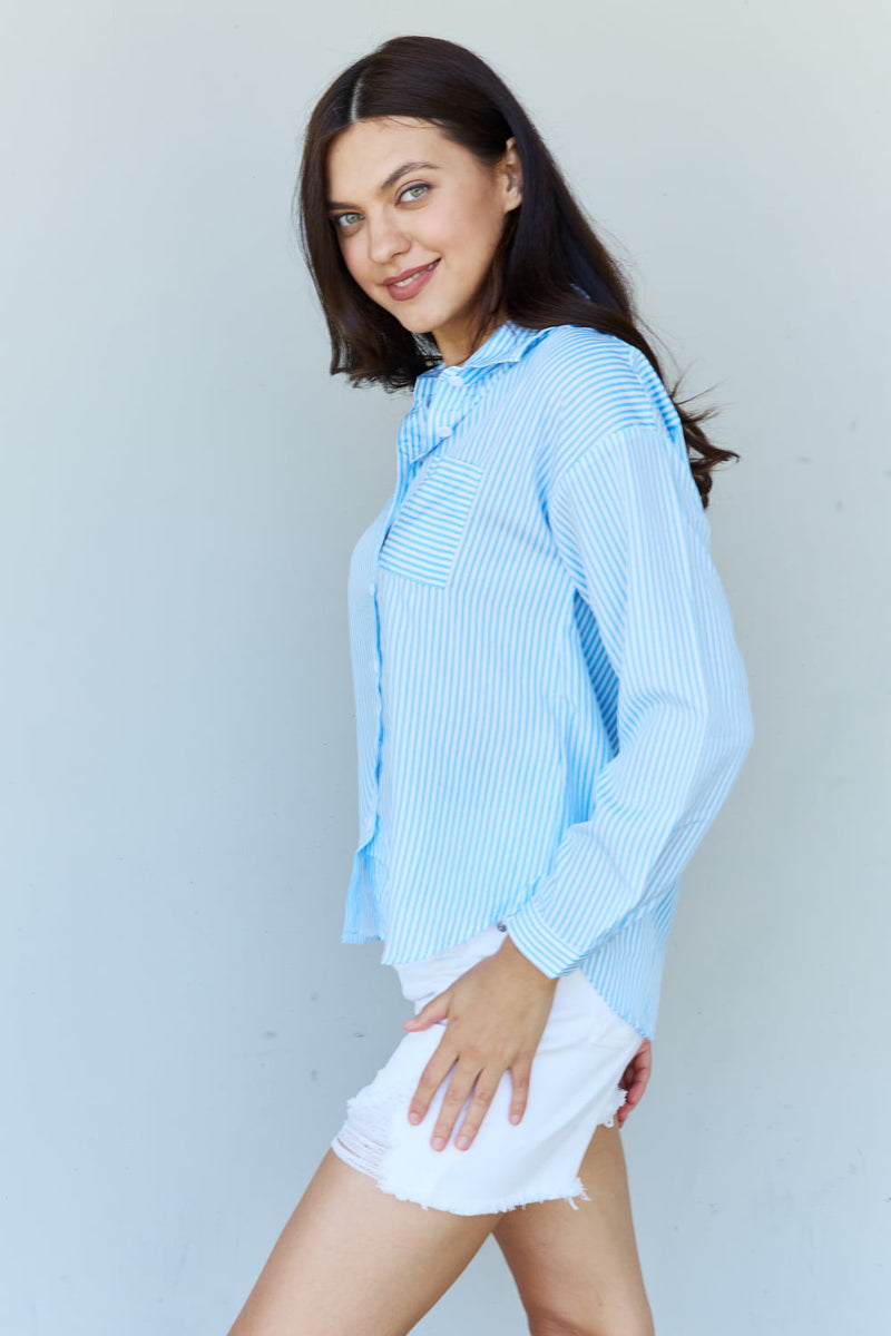 Philippa Striped Button Down Shirt Top