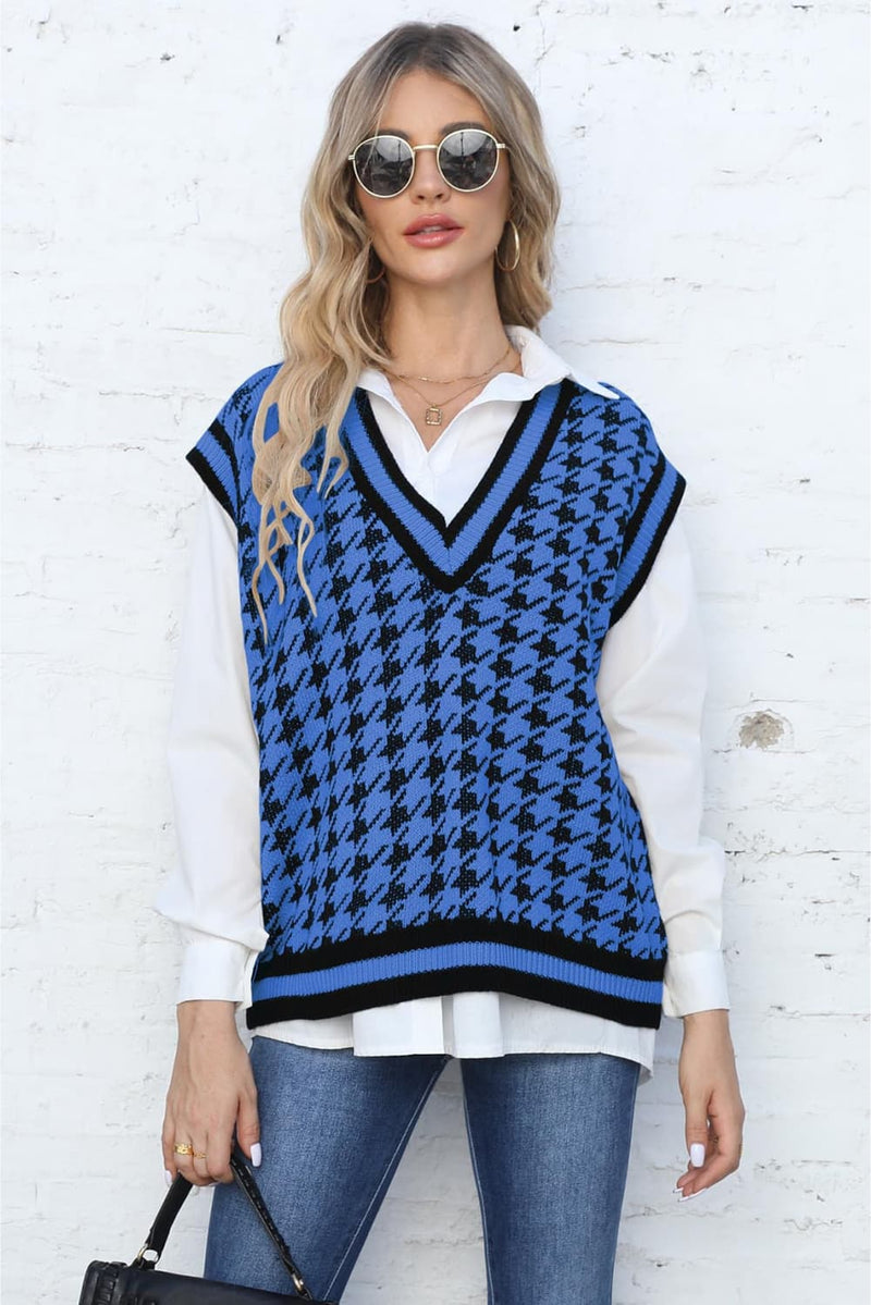 Aya Ribbed V-Neck Sleeveless Sweater
