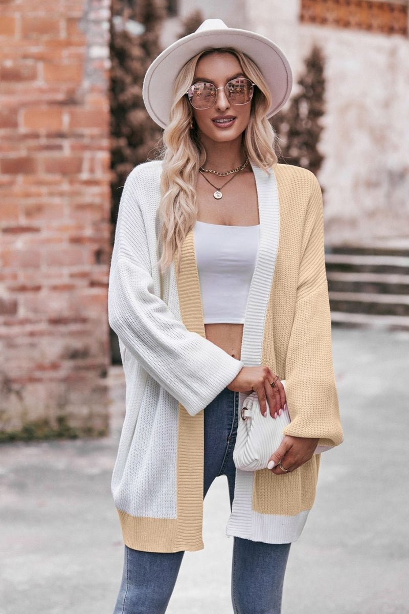 Trinity Open Front Dropped Shoulder Longline Cardigan