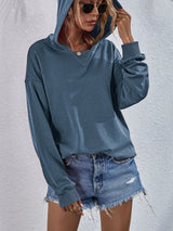 Viola Dropped Shoulder Slit Hoodie