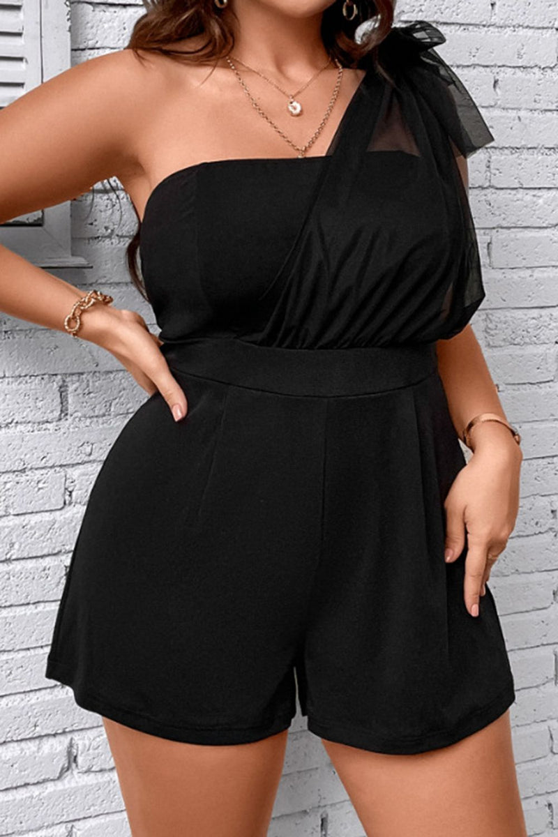 Mina Plus Size One-Shoulder Romper