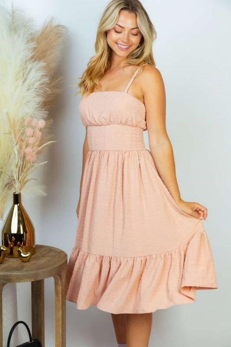 Rosa Full Size Spaghetti Strap Ruffle Hem Dress