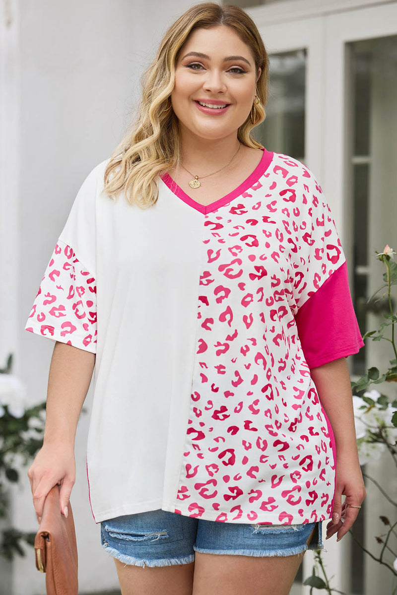 Lucy Plus Size Leopard V-Neck T-Shirt