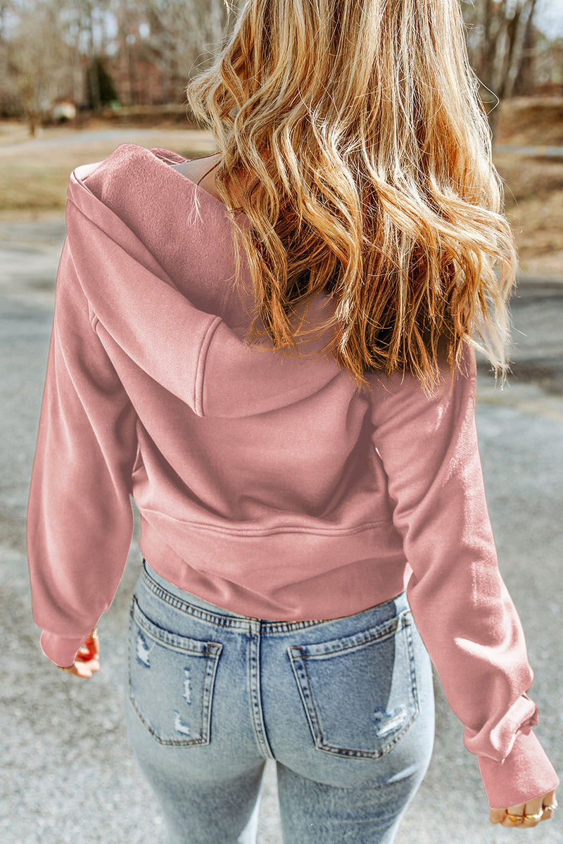 Laura Half-Zip Thumbhole Sleeve Hoodie