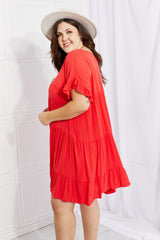Tessa Full Size Tulip Fields Tiered Midi Dress