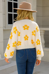 Kasey Floral Open Front Fuzzy Cardigan