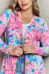 Emilia Floral Open Front Long Sleeve Cardigan