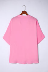 Rosalia Plus Size Notched Neck Half Sleeve Blouse