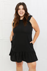 Nova Full Size Ruffle Mini Dress in Black
