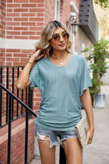 Lexi Flutter Sleeve Eyelet Gathered Detail Top