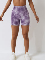 Jocelyn Tie Dye Wide Waistband Slim Fit Sports Shorts
