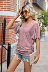 Lexi Flutter Sleeve Eyelet Gathered Detail Top