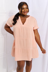 Aria Full Size Gauze Tiered Ruffle Mini Dress