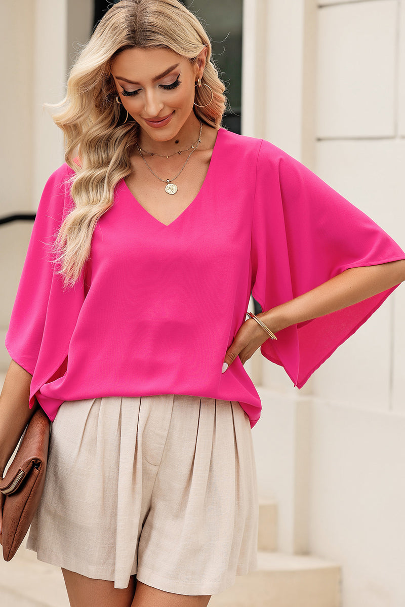 Liana V-Neck Cloak Sleeve Blouse