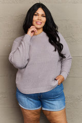 Ashlyn Plus Size High Low Waffle Knit Sweater