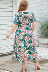 Mallory Plus Size Floral Short Sleeve Round Neck Dress
