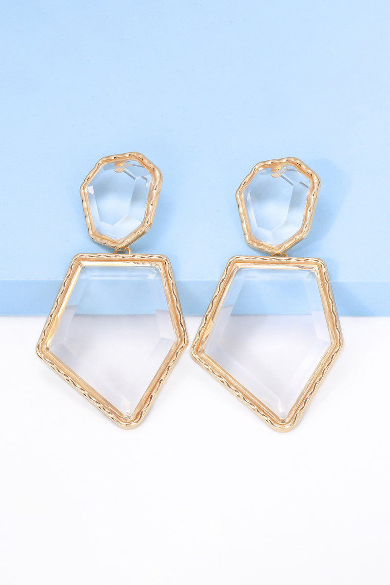 Luisa Geometrical Shape Zinc Alloy Frame Resin Dangle Earrings