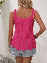 Persephone Openwork Scoop Neck Sleeveless Tank