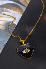 Esther Eye Shape 18K Gold Plated Pendant Necklace