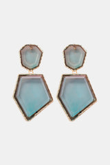 Luisa Geometrical Shape Zinc Alloy Frame Resin Dangle Earrings