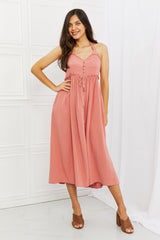 Reese Soft & Dainty Midi Dress in French Rose