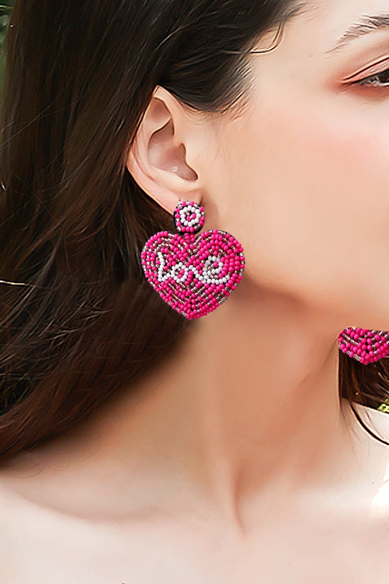 Emma Beaded Heart Earrings