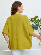 Jenna Plus Size Seam Detail Half Sleeve Top