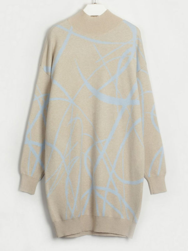 Sierra Contrast Mock Neck Sweater Dress