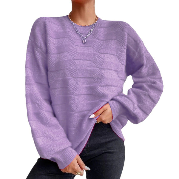 Kaiya Round Neck Dropped Shoulder Sweater