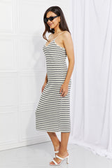 Zoey Striped Sleeveless Midi Dress